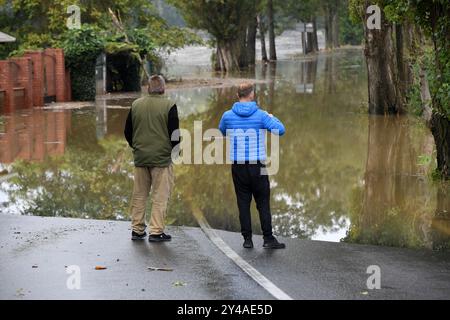 Olomouc, Tschechische Republik. September 2024. Nach den Überschwemmungen in der Region Olmütz, Olmütz, Tschechische Republik, 17. September 2024. Quelle: Ludek Perina/CTK Photo/Alamy Live News Stockfoto