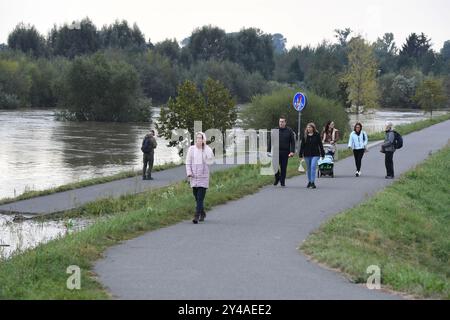 Olomouc, Tschechische Republik. September 2024. Nach den Überschwemmungen in der Region Olmütz, Olmütz, Tschechische Republik, 17. September 2024. Quelle: Ludek Perina/CTK Photo/Alamy Live News Stockfoto