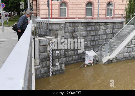 Olomouc, Tschechische Republik. September 2024. Nach den Überschwemmungen in der Region Olmütz, Olmütz, Tschechische Republik, 17. September 2024. Quelle: Ludek Perina/CTK Photo/Alamy Live News Stockfoto