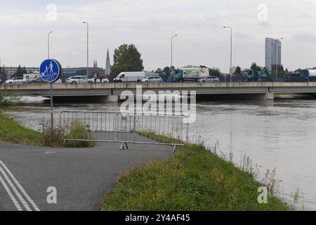 Olomouc, Tschechische Republik. September 2024. Nach den Überschwemmungen in der Region Olmütz, Olmütz, Tschechische Republik, 17. September 2024. Quelle: Ludek Perina/CTK Photo/Alamy Live News Stockfoto