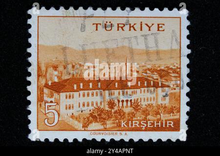 ISTANBUL, TÜRKEI - 25. DEZEMBER 2020: Türkischer Stempel zeigt Kirsehir-Stadt Stockfoto