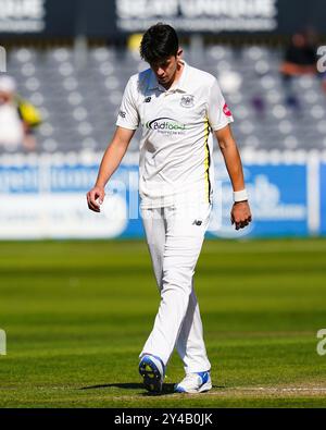 Bristol, Vereinigtes Königreich, 17. September 2024. Dominic Goodman in Gloucestershire während des Spiels der Vitality County Championship Division 2 zwischen Gloucestershire und Sussex. Quelle: Robbie Stephenson/Gloucestershire Cricket/Alamy Live News Stockfoto