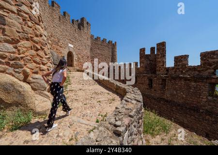 Castelo de Almourol mittelalterliche Burg auf einer Insel mitten im Tejo in Portugal, Europa Stockfoto