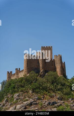 Castelo de Almourol mittelalterliche Burg auf einer Insel mitten im Tejo in Portugal, Europa Stockfoto