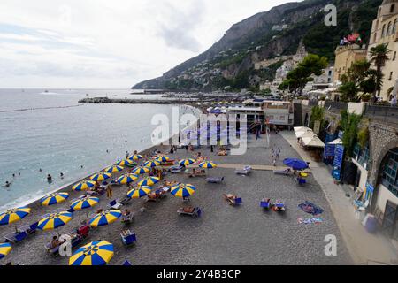 Luftaufnahme von Amalfi in der Provinz Salerno, in der Region Kampanien, Italien, Europa Stockfoto