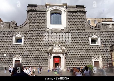 Kirche Chiesa del Gesù Nuovo in Neapel, Italien, Europa Stockfoto