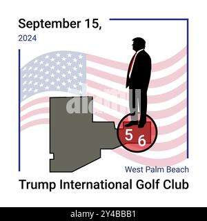 September 2024. Ein Attentat auf Donald Trump wurde unternommen, während er Golf in seinem Trump International Golf Club in West Palm Beac spielte Stockfoto