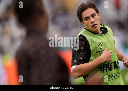 Torino, Italien. August 2024. Juventus' Kenan Yildiz beim Fußball-Spiel der UEFA Champions League zwischen Juventus FC und PSV Eindhoven im Juventus-Stadion in Turin, Nordwest-Italien - 17. September 2024. Sport - Fußball . (Foto: Fabio Ferrari/LaPresse) Credit: LaPresse/Alamy Live News Stockfoto