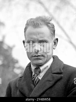 Paavo Nurmi. Porträt des finnischen Mittel- und Langstreckenläufers Paavo Johannes Nurmi (1897-1973) aus dem Jahr 1925 Stockfoto