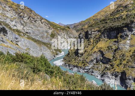 Neuseeland South Island, Schlucht mit dem Shotover River an der Skippers Canyon Road nördlich von Queenstown in der Region Otago Stockfoto