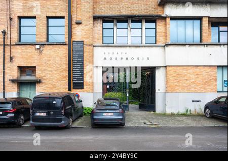 Vorst, Hauptstadt Brüssel, Belgien, 13. September 2024 - Espace Morphosis, ein Designstudio mit verschiedenen Marken und Unternehmen Stockfoto
