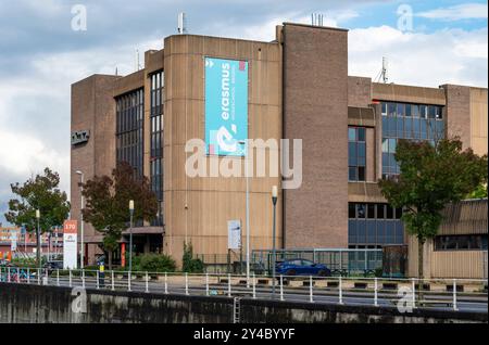 Anderlecht, Hauptstadt Brüssel, Belgien, 16. SEP, 2024 Campus Kaai der Erasmus Hogeschool oder Hochschule Stockfoto