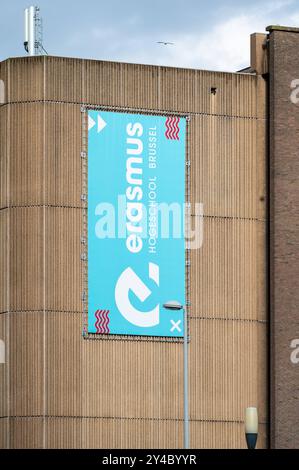 Anderlecht, Hauptstadt Brüssel, Belgien, 16. SEP, 2024 Campus Kaai der Erasmus Hogeschool oder Hochschule Stockfoto