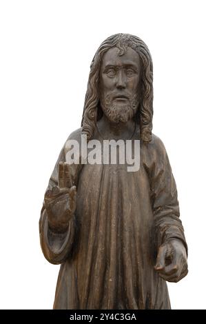 Christus auf dem Palmenesel, um 1500, Detail, auf weißem Grund, Zeppelin Museum, Friedrichshafen, Baden-Württemberg, Deutschland, Europa Stockfoto