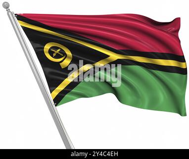 Flag von Vanuatu, dies ist ein computergeneriertes und 3D gerendertes Bild Stockfoto