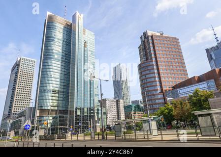 Wolkenkratzerviertel im Zentrum von Warschau, Polen, Europa Stockfoto