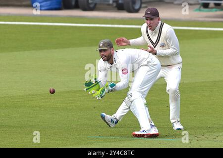 London, Großbritannien. September 2024. Surrey's Ben Foakes als Surrey gegen Durham in der County Championship im Kia Oval, Tag 1. Quelle: David Rowe/Alamy Live News Stockfoto