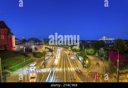 Straße in der Altstadt von Warschau, Blick von oben, Polen, Europa Stockfoto