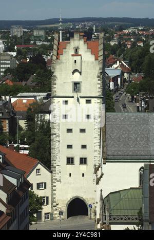 Das Stadttor in Richtung Ulm wurde erstmals 1318 als das Stadttor erwähnt Stockfoto