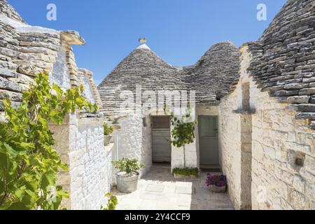 Trulli in Alberobello in Apulien in Basilicata in Süditalien Stockfoto