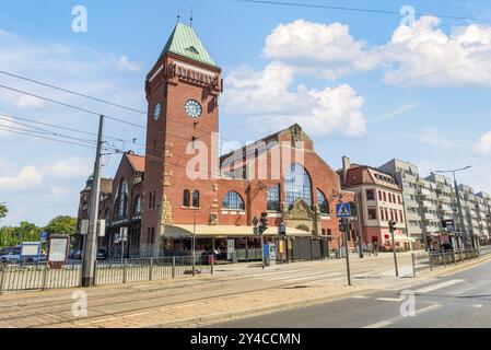 Alter Indoor-Markt in Breslau am sonnigen Sommertag, Polen, Europa Stockfoto