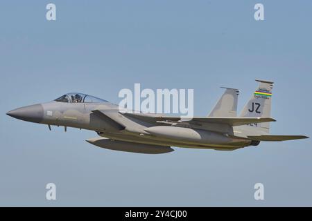 Cleveland National Airshow. Flughafen Burke Lakefront. September 2024 F-15 Eagle Fly-by Stockfoto