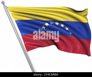 Flagge Venezuelas, dies ist ein computergeneriertes und 3D-gerendertes Bild Stockfoto