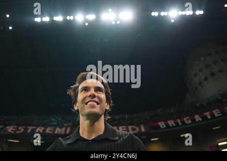 Mailand, Italien. September 2024. Kaka vor dem Fußball-Spiel der UEFA Champions League zwischen Mailand und Liverpool im San Siro Stadion in Mailand (Norditalien) am Dienstag, den 17. September 2024. Sport - Fußball . (Foto: Spada/LaPresse) Credit: LaPresse/Alamy Live News Stockfoto