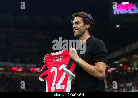 Mailand, Italien. September 2024. Kaka vor dem Fußball-Spiel der UEFA Champions League zwischen Mailand und Liverpool im San Siro Stadion in Mailand (Norditalien) am Dienstag, den 17. September 2024. Sport - Fußball . (Foto: Spada/LaPresse) Credit: LaPresse/Alamy Live News Stockfoto