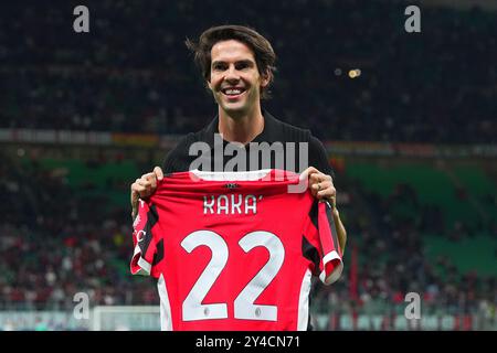 Mailand, Italien. September 2024. Kaka vor dem Fußball-Spiel der UEFA Champions League zwischen Mailand und Liverpool im San Siro Stadion in Mailand (Norditalien) am Dienstag, den 17. September 2024. Sport - Fußball . (Foto: Spada/LaPresse) Credit: LaPresse/Alamy Live News Stockfoto