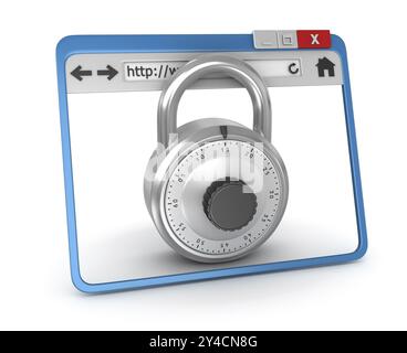 Security Browser, dies ist ein computergeneriertes und 3D gerendertes Bild Stockfoto