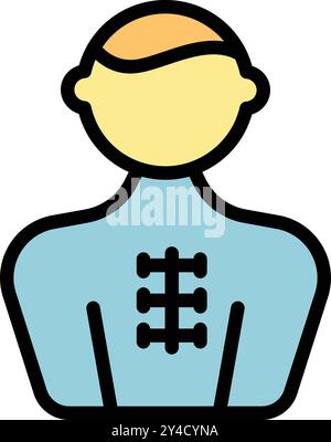 Ärztliche Untersuchung bei einem Patienten mit einer Wirbelsäulenverletzung Stock Vektor