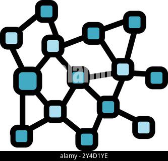 Diese Grafik veranschaulicht die Vernetzung von Daten und stellt ein komplexes Netz digitaler Informationen dar Stock Vektor
