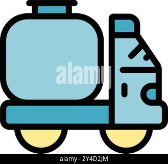 Milchtankwagen für den Transport von Frischmilch vom Bauernhof zur Molkereifabrik Stock Vektor