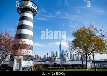 Manhattans wunderschöne Skyline, New York, USA. Panoramablick auf die Skyline von New York in Midtown Manhattan. USA NYC. Amerikanische Großstadt. Senken Stockfoto