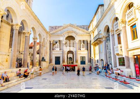 Der Peristil des Diokletianpalastes, Split, Kroatien Stockfoto