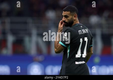 Liverpool's Mohamed Salah während der UEFA Champions League, Liga-Spiel im San Siro Stadion in Mailand, Italien. Bilddatum: Dienstag, 17. September 2024. Stockfoto