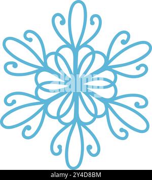 Schneeflocken im Kritzelstil für Winterdesign. Vektorabbildung. Sammlung handgezeichnete Schneeflocken isoliert auf weißem Hintergrund. Schneeflocken-Symbol Stock Vektor