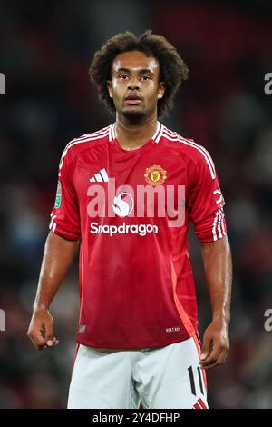 Joshua Zirkzee von Manchester United während des Carabao Cup 3. Runde Spiel Manchester United gegen Barnsley in Old Trafford, Manchester, Vereinigtes Königreich, 17. September 2024 (Foto: Mark Cosgrove/News Images) in, am 17. September 2024. (Foto: Mark Cosgrove/News Images/SIPA USA) Credit: SIPA USA/Alamy Live News Stockfoto