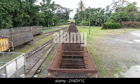 Mossman North Queensland Australien. Szenen rund um die Zuckerfabrik Mossman, die 1897 eröffnet wurde und 2024 geschlossen wurde, nachdem sie liquidiert wurde. Stockfoto