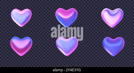 Gradientenhologrammherzen. Vektorabbildung. Stock Vektor
