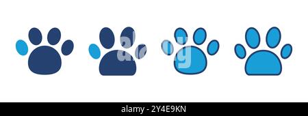 Vektor des Paw-Symbols. Pfotendruck-Symbolvektor. Hunde- oder Katzenpfote Stock Vektor