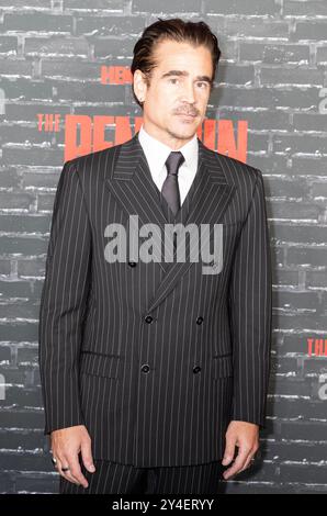 New York, USA. September 2024. Colin Farrell besucht am 17. September 2024 die HBO Original-Premiere „The Penguin“ im Jazz im Lincoln Center in New York. (Foto: Lev Radin/SIPA USA) Credit: SIPA USA/Alamy Live News Stockfoto