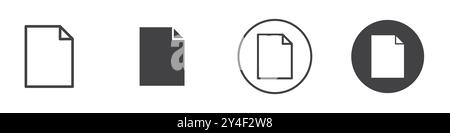 Format-Symbol in Form einer dünnen Linienkontur und linearem Vektorzeichen festgelegt Stock Vektor
