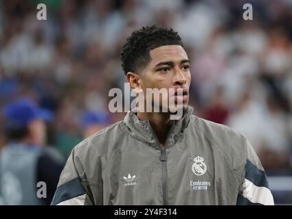 Madrid, Spanien. September 2024. Jude Bellingham (Real Madrid #5) ESP, Real Madrid vs. VfB Stuttgart, Champions League, Fussball, 1. Spieltag, Saison 2024/25, 17.09.2024 Foto: Eibner-Pressefoto/Jörg Niebergall Credit: dpa/Alamy Live News Stockfoto