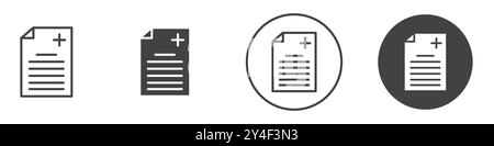 Formularsymbol in Form einer dünnen Linie und eines linearen Vektorzeichens festgelegt Stock Vektor