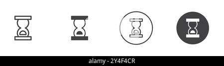 Sanduhr-Symbol in dünner Linienkontur und linearem Vektorzeichen Stock Vektor