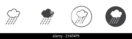 Regensymbol in dünner Linie und linearem Vektorzeichen Stock Vektor