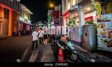 Jonker Street in Chinatown in Melaka während der chinesischen Neujahrsnacht Stockfoto