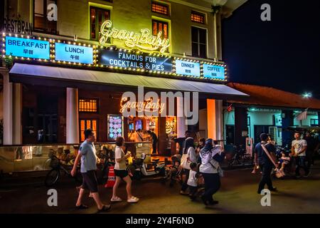 Jonker Street in Chinatown in Melaka während der chinesischen Neujahrsnacht Stockfoto